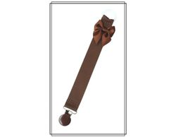 Brun napphållare med chokladbrun rosett - brunt clip