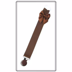 Brun napphållare med chokladbrun rosett - brunt clip