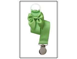 Grön napphållare med rosett - silver