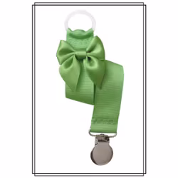 Grön napphållare med rosett - silver