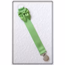 Grön napphållare med rosett - silver