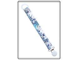 Napphållare med blå blommor - vitt clip