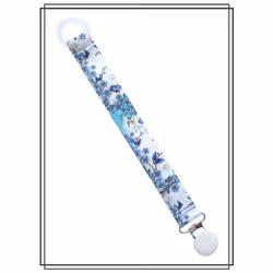 Napphållare med blå blommor - vitt clip