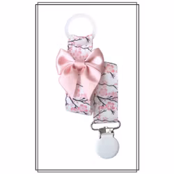 Napphållare med körsbärsblom och blekrosa rosett