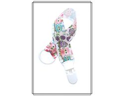 Napphållare med ugglor - vitt plastclip