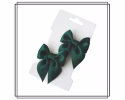 Saga MÖRKGRÖN - liten - 2-pack hårklämmor