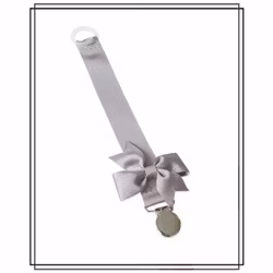 Grå napphållare med Gerda-rosett