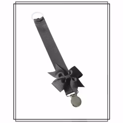 Mörkgrå napphållare med Gerda-rosett