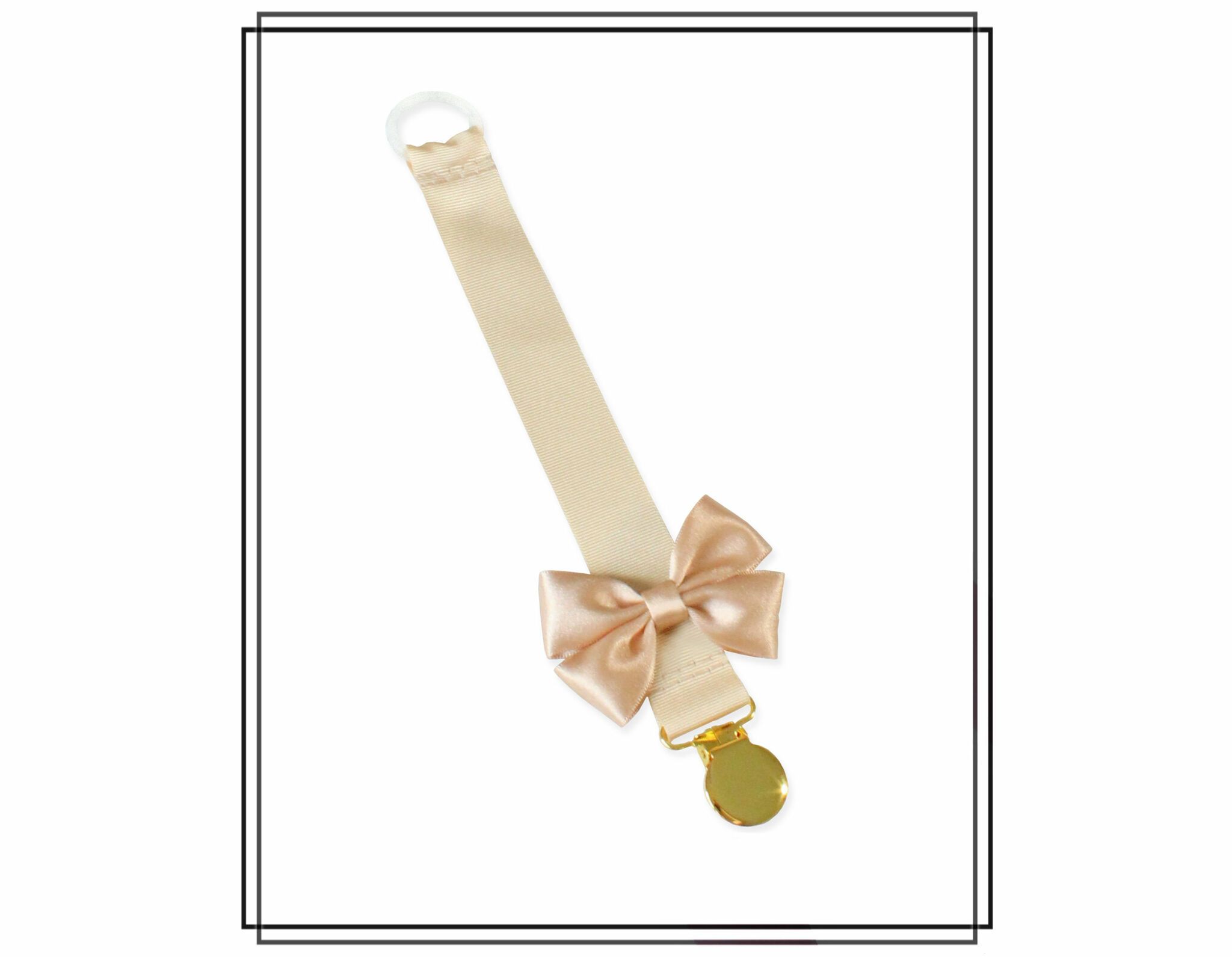 Beige napphållare med Vera-rosett