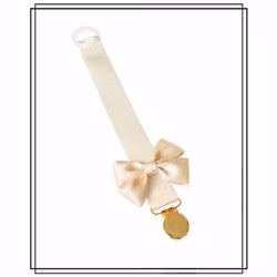 Gräddvit napphållare med champagnefärgad Vera-rosett