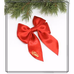 Vera med hängande band - RÖD - stor hårrosett