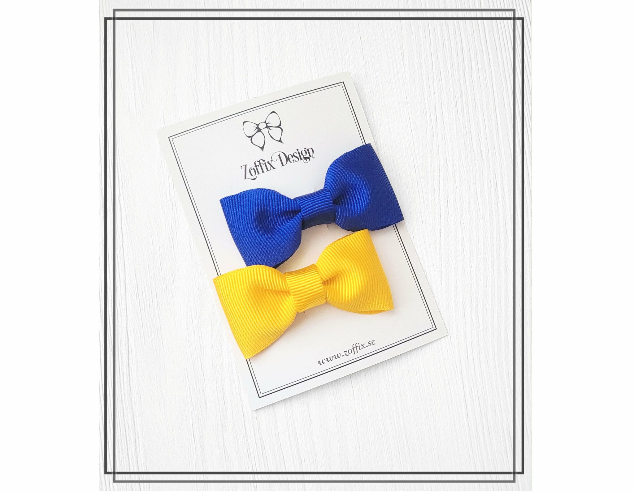 "Stand with Ukraine" - 2-pack minirosett hårklämma