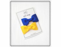 "Stand with Ukraine" - 2-pack minirosett hårklämma