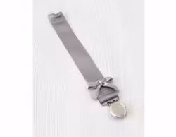 Grå napphållare med ljusgrå liten rosett - silver