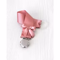 Gammelrosa napphållare med liten rosett - silver