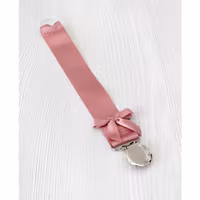 Gammelrosa napphållare med liten rosett - silver