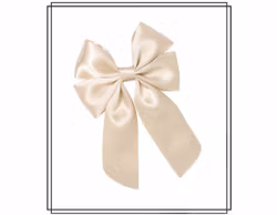 Vera med hängande band - CHAMPAGNE - stor hårrosett