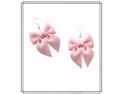 Örhängen med mini-rosetter - BLEKROSA