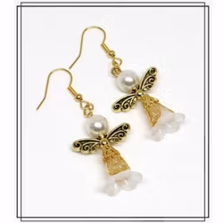 Örhängen med skyddsänglar - Guldfärg