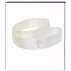 Huvudband med kors - BRUDVITT - t ex för ortodoxa dop