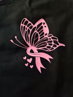 Tygkasse "Fjäril med rosa band" svart