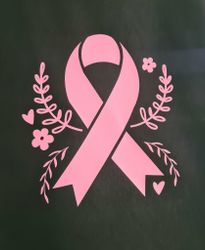 Tygkasse "Rosa bandet med blommor" - svart