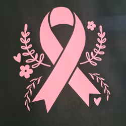Tygkasse "Rosa bandet med blommor" - svart