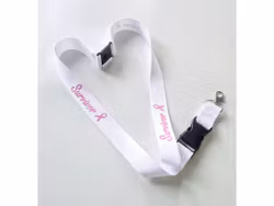 Nyckelband "Survivor" rosa bandet - vitt