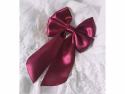 Vera med hängande band - VINRÖD - jumbo hårrosett