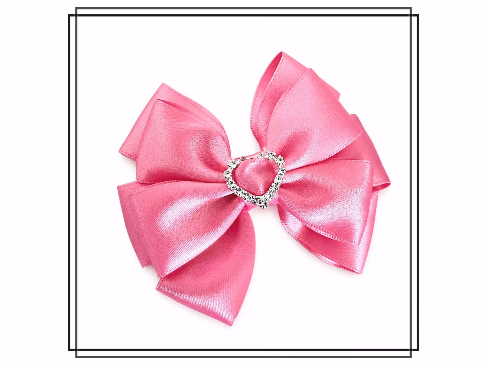 Elisa ROSA - liten med strasshjärta - hårklämma