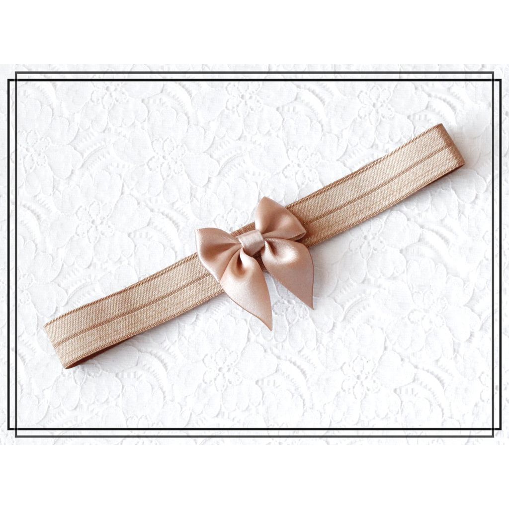 Hårband Saga BEIGE - liten rosett