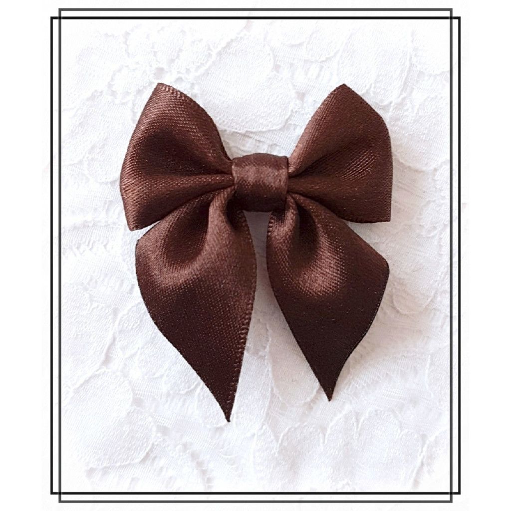 Rosett MÖRKBRUN - satinrosett