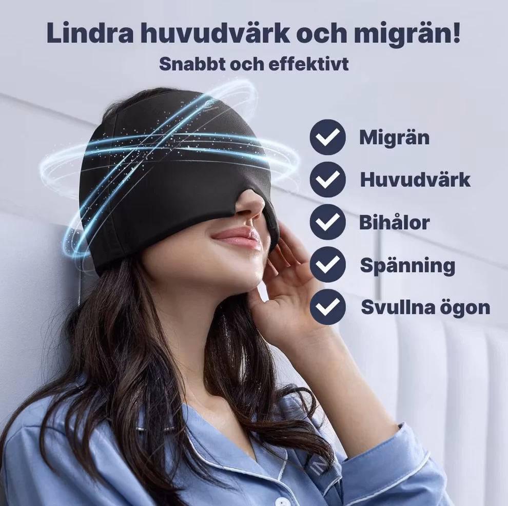 Kylmask mot migrän, huvudvärk och feber