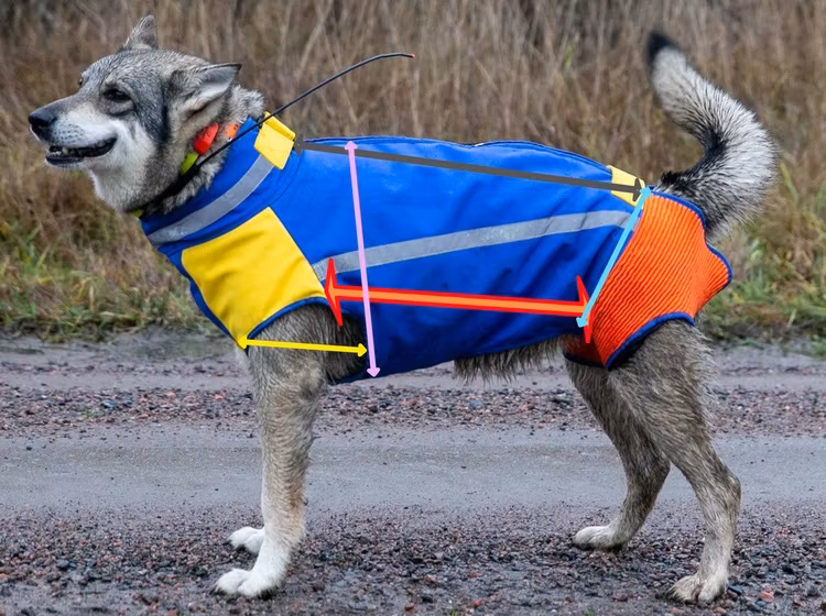 Peter Dogworks jakthund Orka med sin skyddsväst