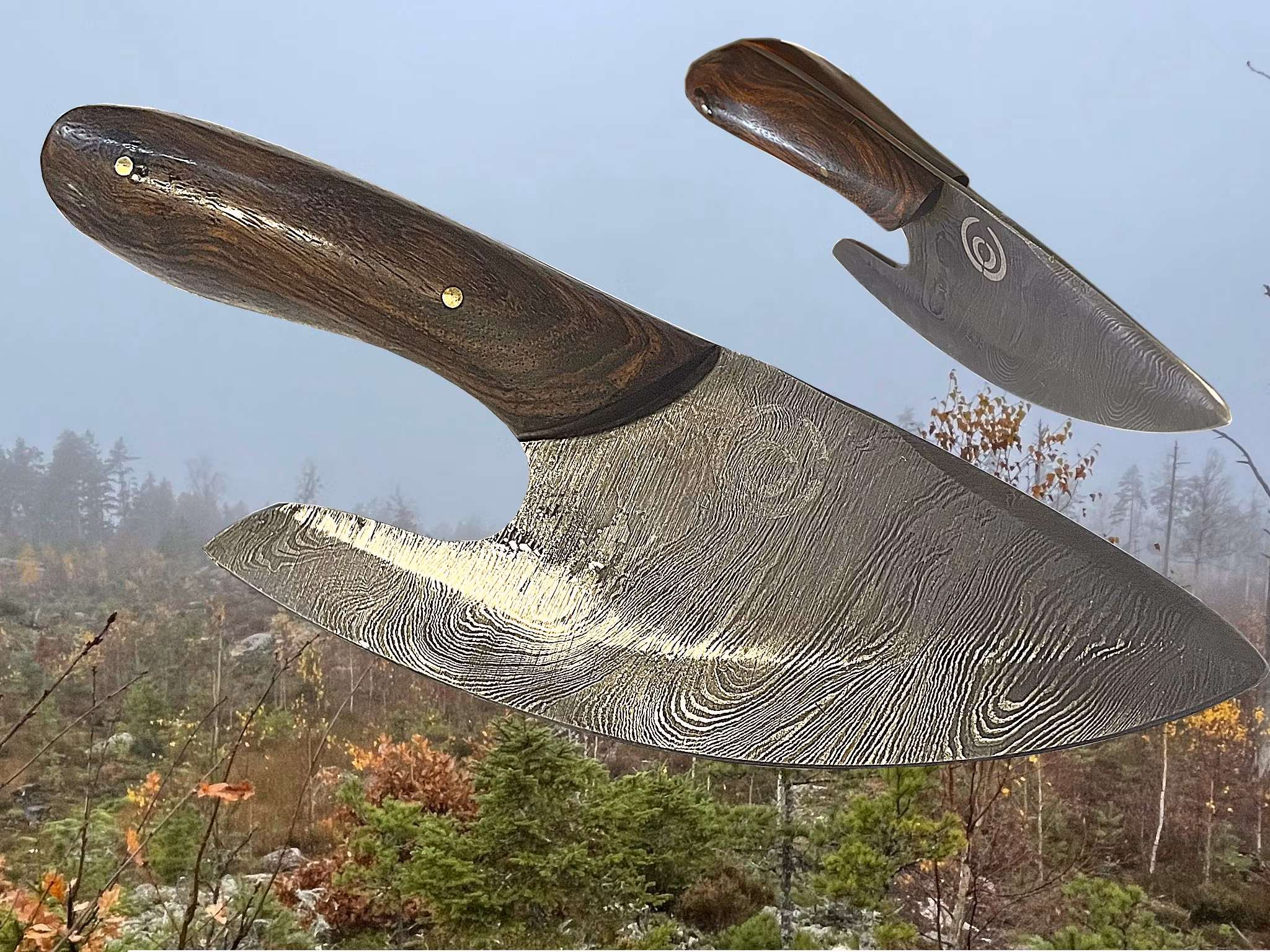 Flå/ Kockkniv Damascusstål Rickard