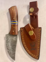 Jagdmesser "Röd Djävul" Damaststahl