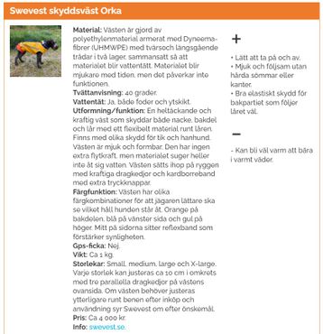 Swevest 3.0 Dog protection