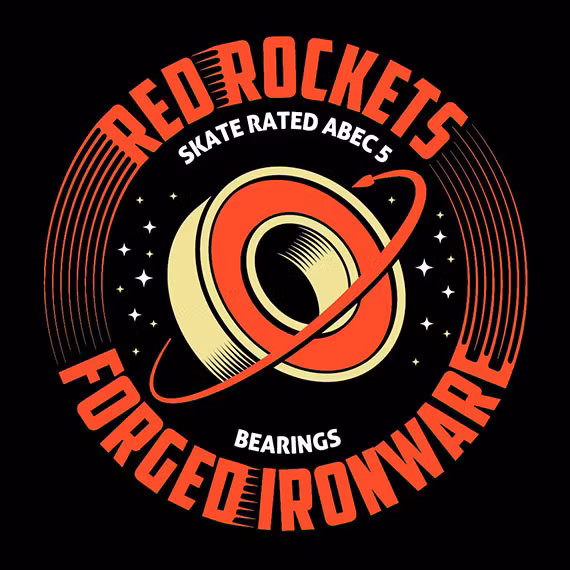 Chrononaut Moo Beam ACE Trucks Pro Complete Skateboard red rockets logo – Nordic Skateboard Supply