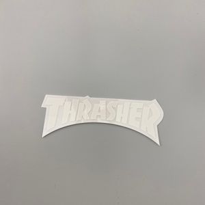 Sticker Thrasher Mag Logo 15 cm White
