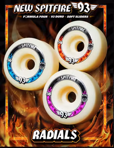 Spitfire Wheels Radials Formula Four Soft Sliders 54mm 93 duro