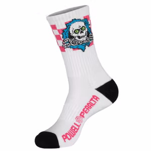 Powell Peralta Ripper Checker White Blue Black Sock