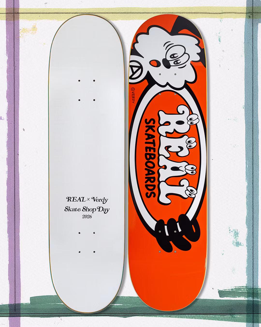 Real Skateoards Skateshop Day Verdy Oval 8.38 top graphic – Nordic Skateboard Supply