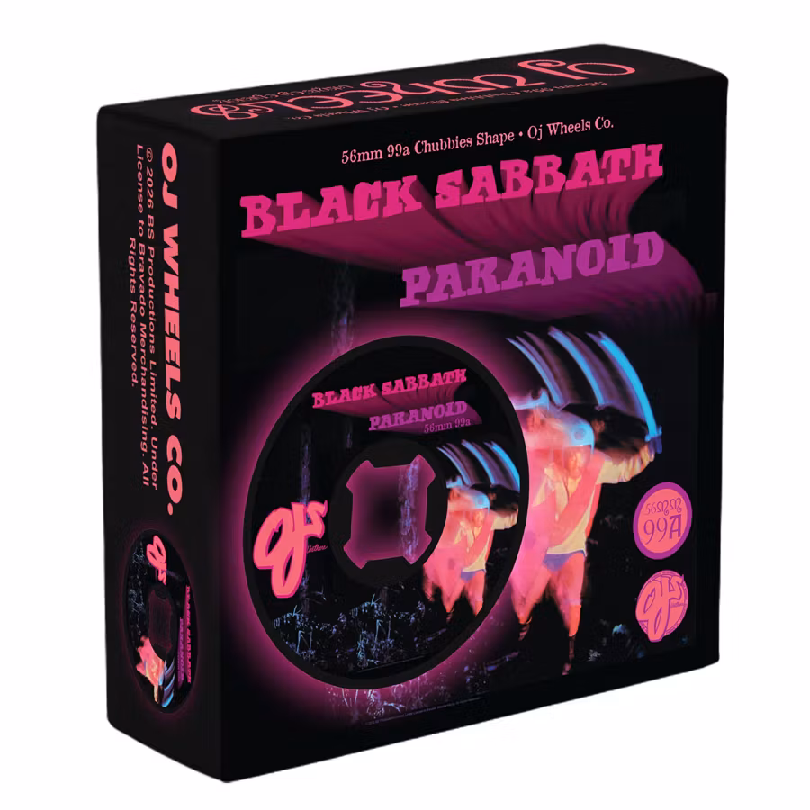 OJ Wheels Super Juice Cruiser Skateboard Wheels Chubbies Black Sabbath Paranoid 99a 56mm Black packaging – Nordic Skateboard Supply