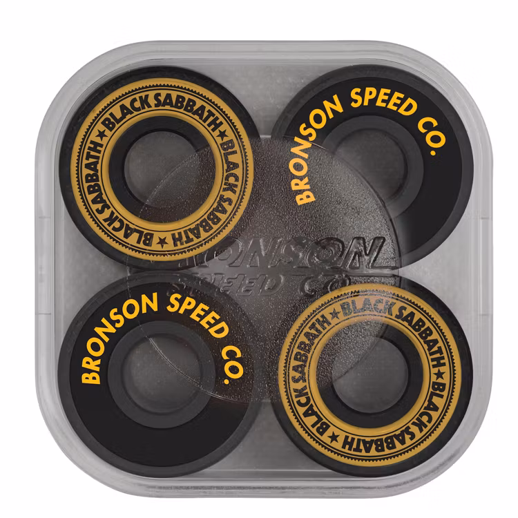 Bronson G3 Black Sabbath Skateboard Bearings packaging back side – Nordic Skateboard Supply