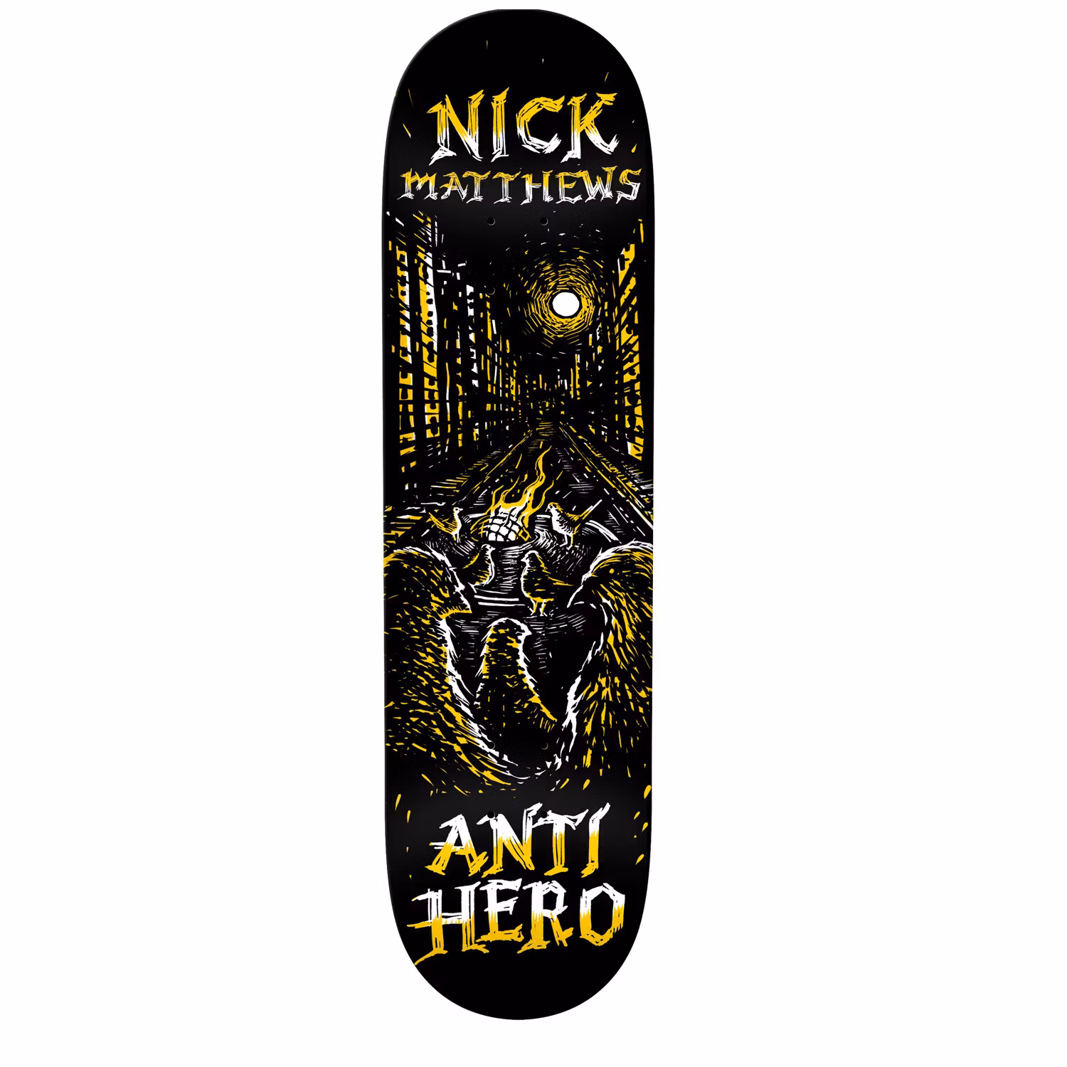 Antihero Skateboards Nick Mathews Fireside Skateboard 8.5 inch – Nordic Skateboard Supply