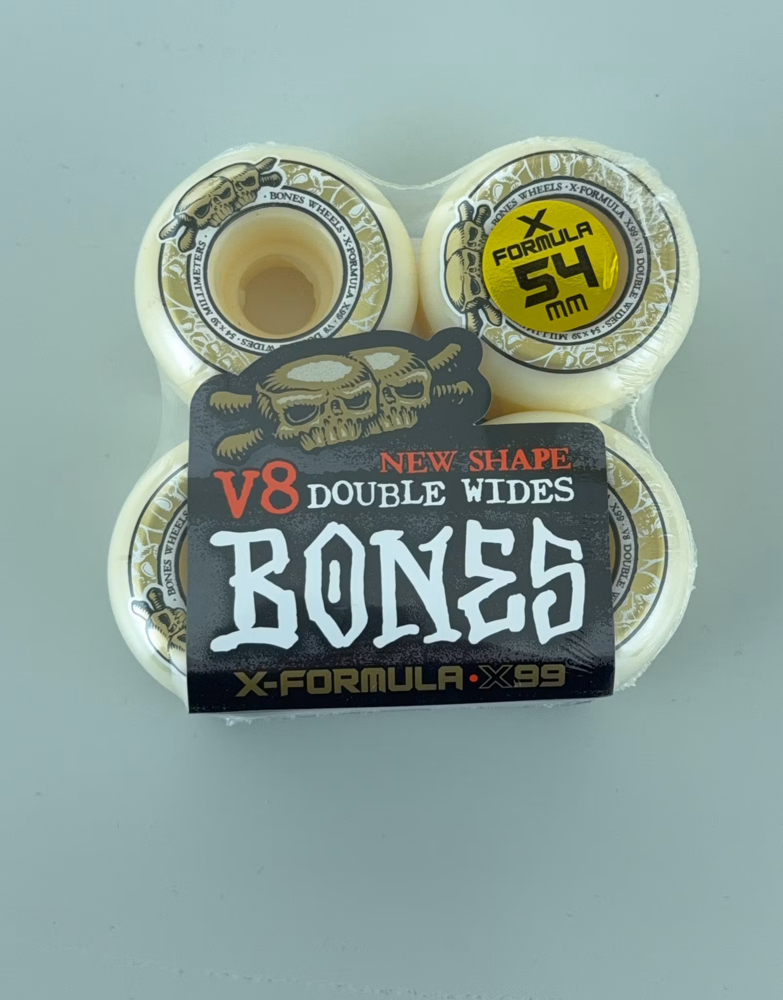 Bones Wheels X Formula Double Wides V8 Skateboard Wheels 99a 54mm packaging – Nordic Skateboard Supply