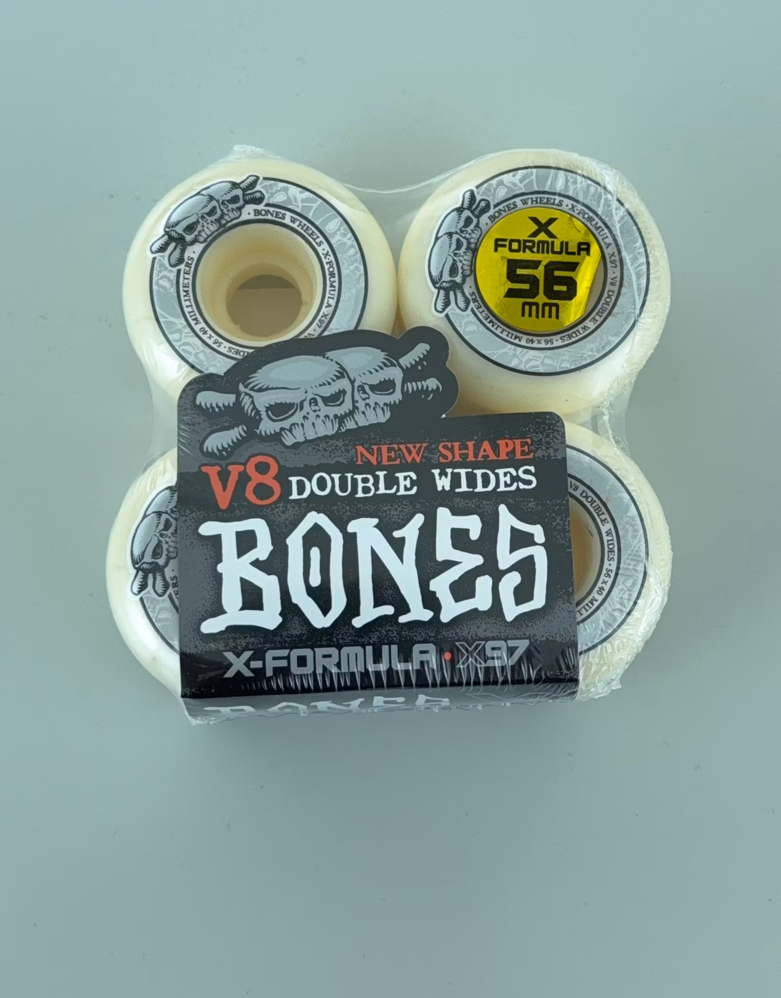 Bones Wheels X Formula Double Wides V8 Skateboard Wheels 97a 56mm packaging – Nordic Skateboard Supply