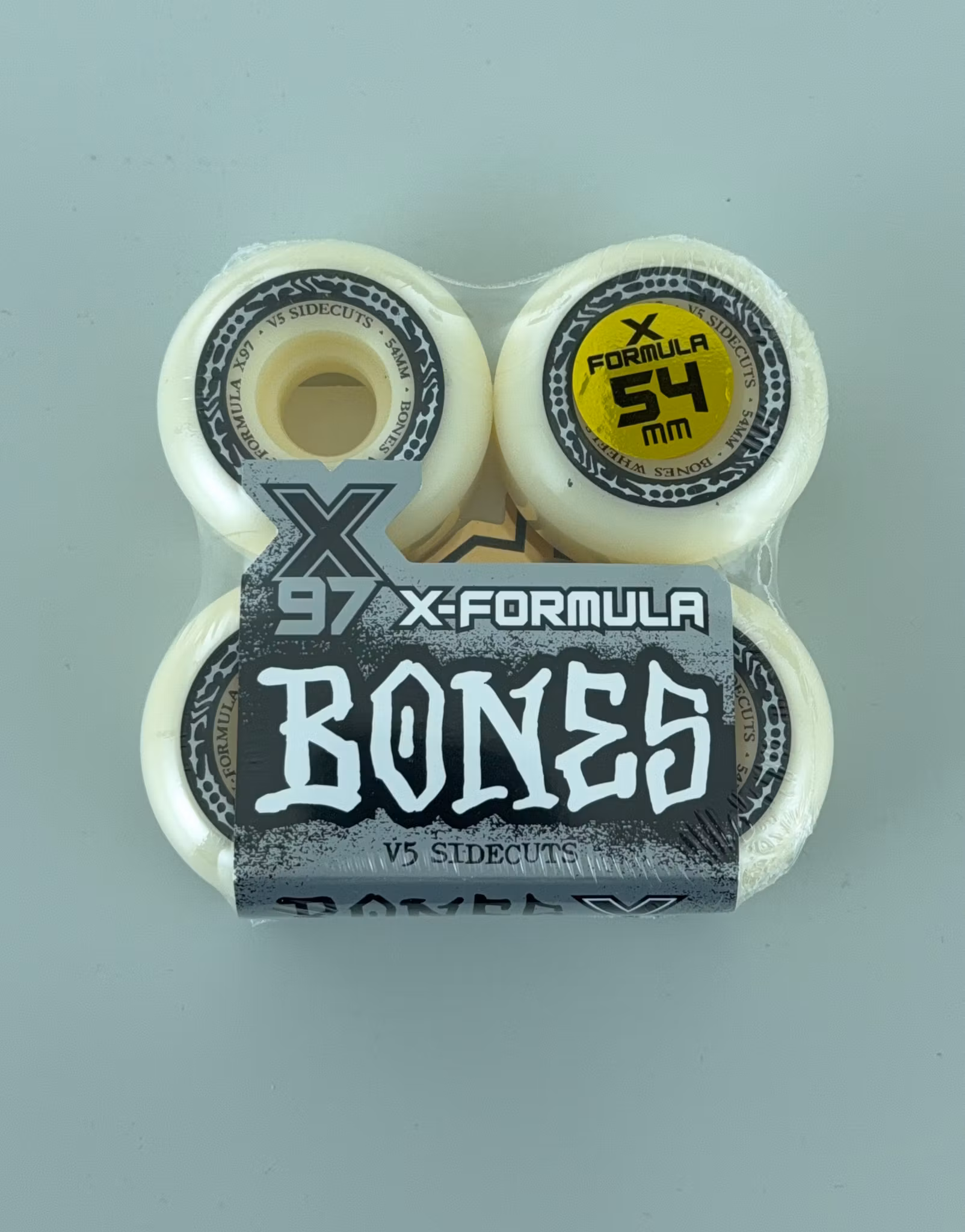 Bones Wheels X Formula Sidecuts V5 Skateboard Wheels 97a 54mm packaging – Nordic Skateboard Supply