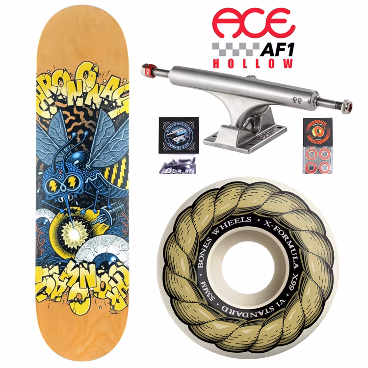 Chrononaut Bright Idea Twin Tail V4 ACE Trucks Pro Complete Skateboard Bones X-Formula Wheels 53mm – Nordic Skateboard Supply
