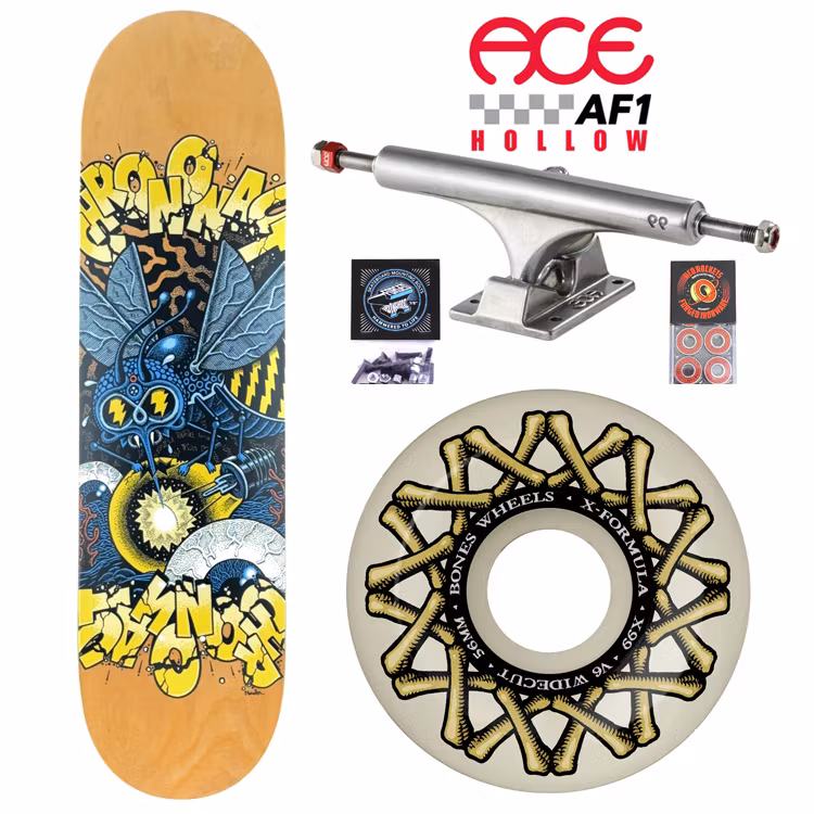 Chrononaut Bright Idea Twin Tail V4 ACE Trucks Pro Complete Skateboard Bones X-Formula Wheels 56mm – Nordic Skateboard Supply